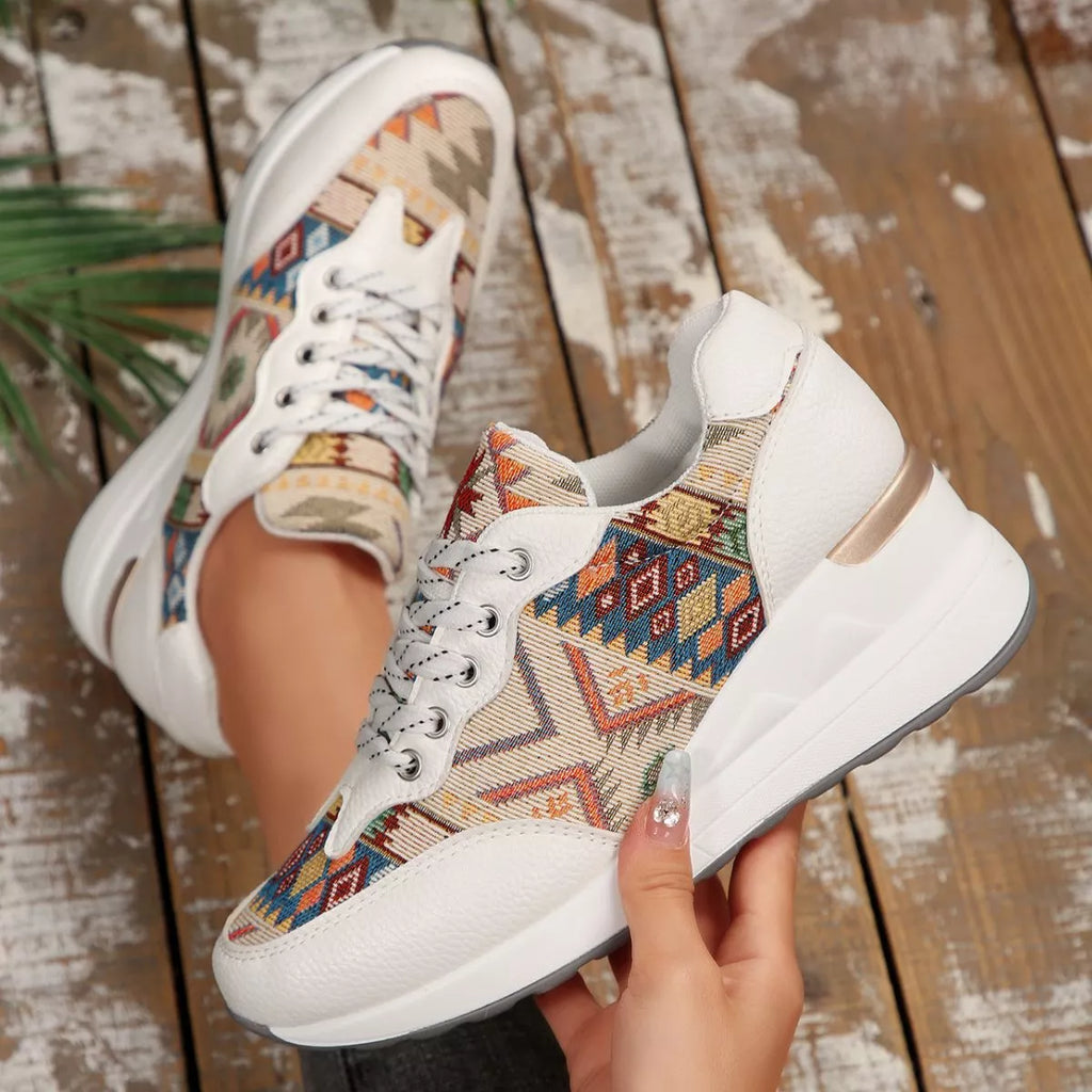 Lace Up Wedge Sneakers