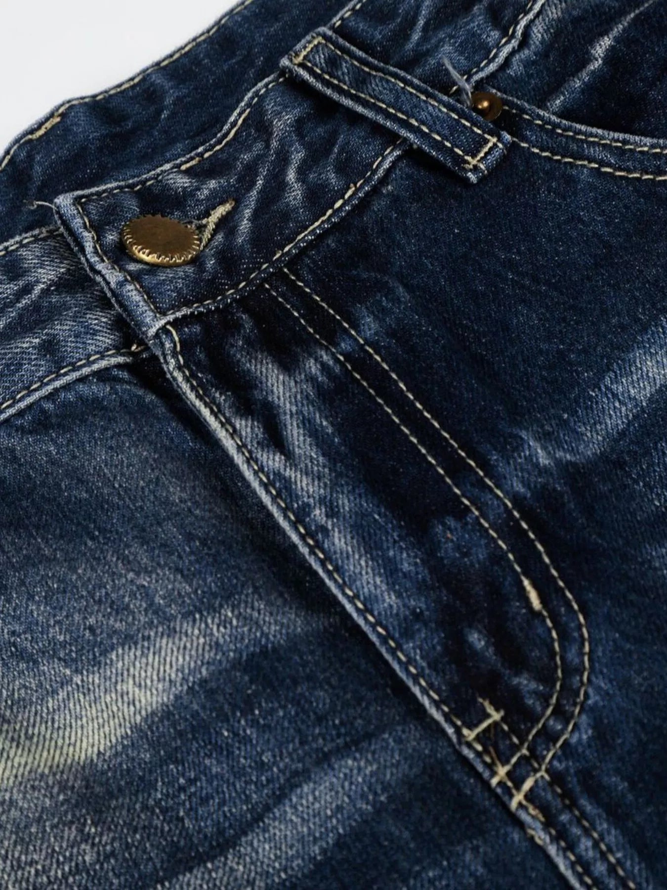 Men's Full Size Distressed Wide-Leg Bootcut Jeans Plus Size