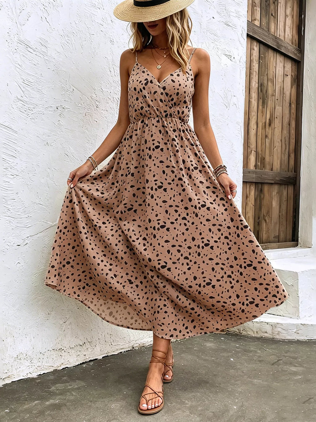 Floral Print Spaghetti Strap Midi Dress