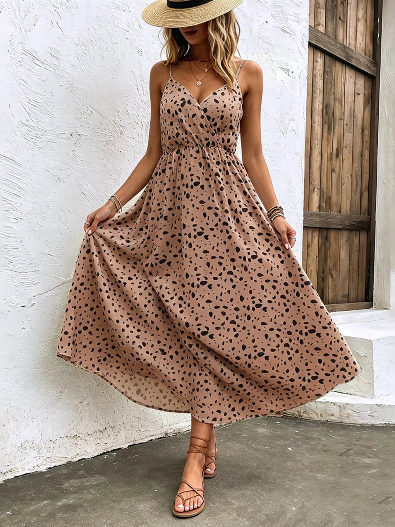 Floral Print Spaghetti Strap Midi Dress