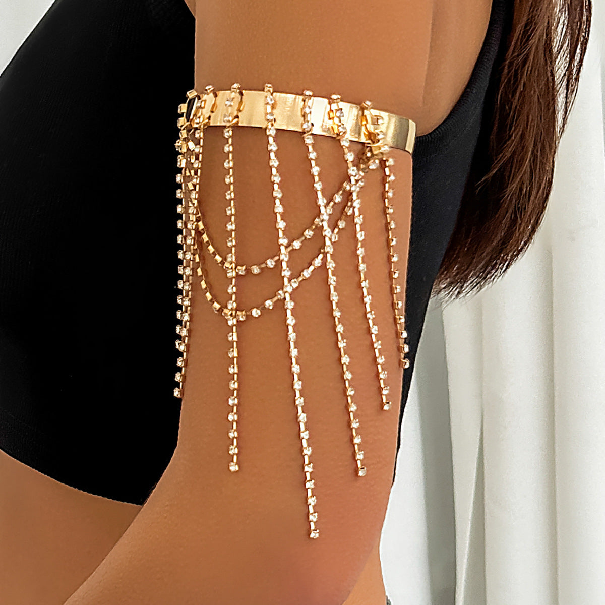 Western style beaded tassel arm chain jewelry Bohemian love arm bracelet for women