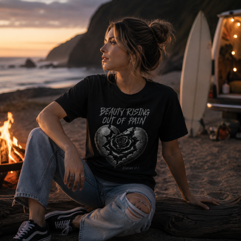Beauty Rising Out of Pain Tee — Isaiah 61:3 | SEEN. Her. Collection