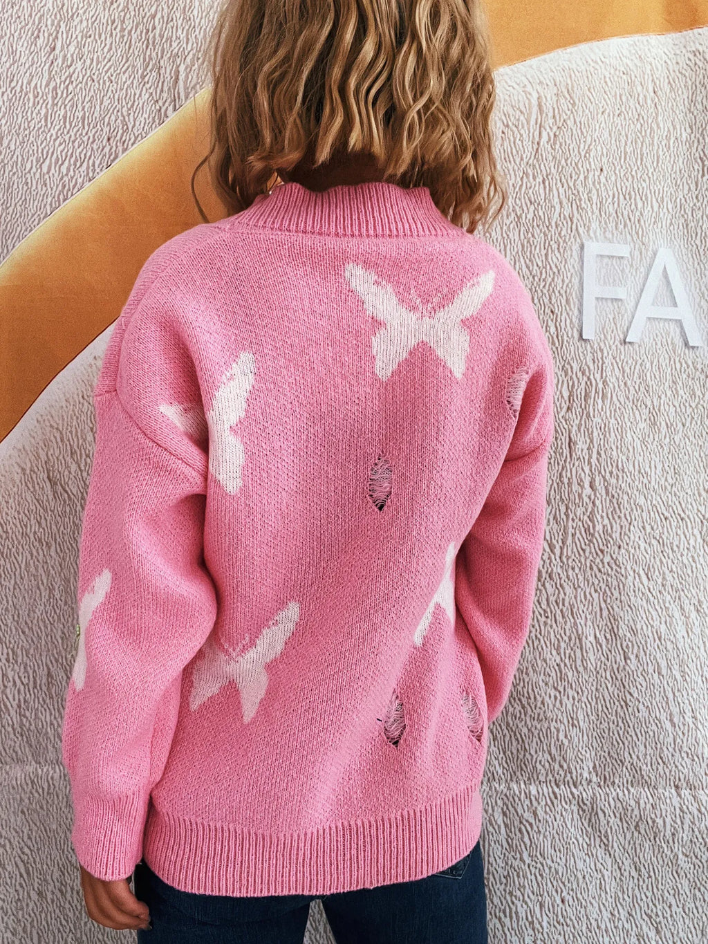Butterfly Button Up Long Sleeve Cardigan
