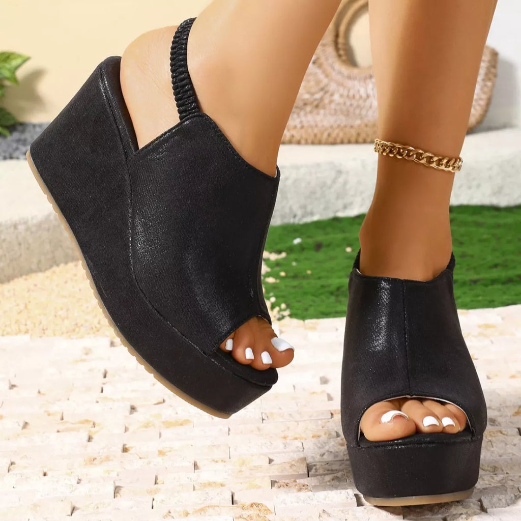 Peep Toe Wedge Sandals