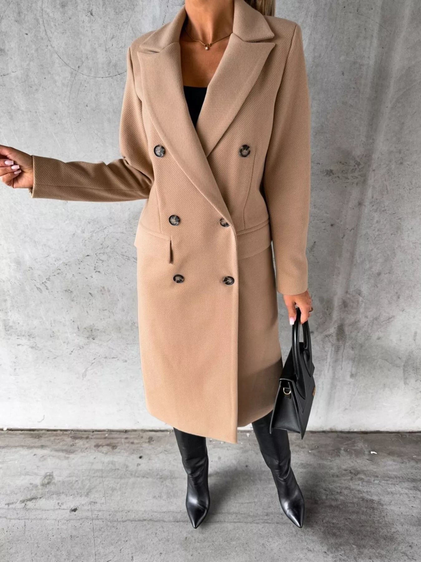 Double-Breasted Longline Coat