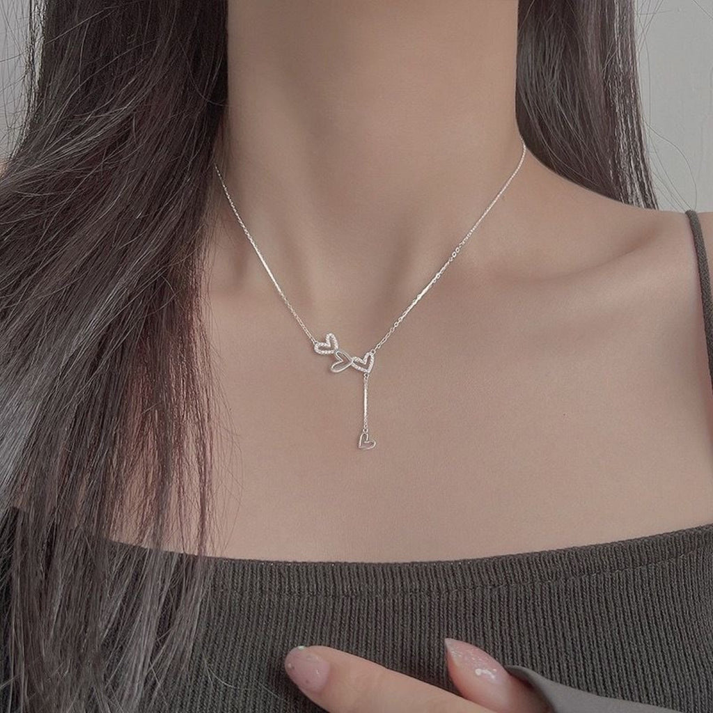 925 Sterling Silver Heart Y-Necklace