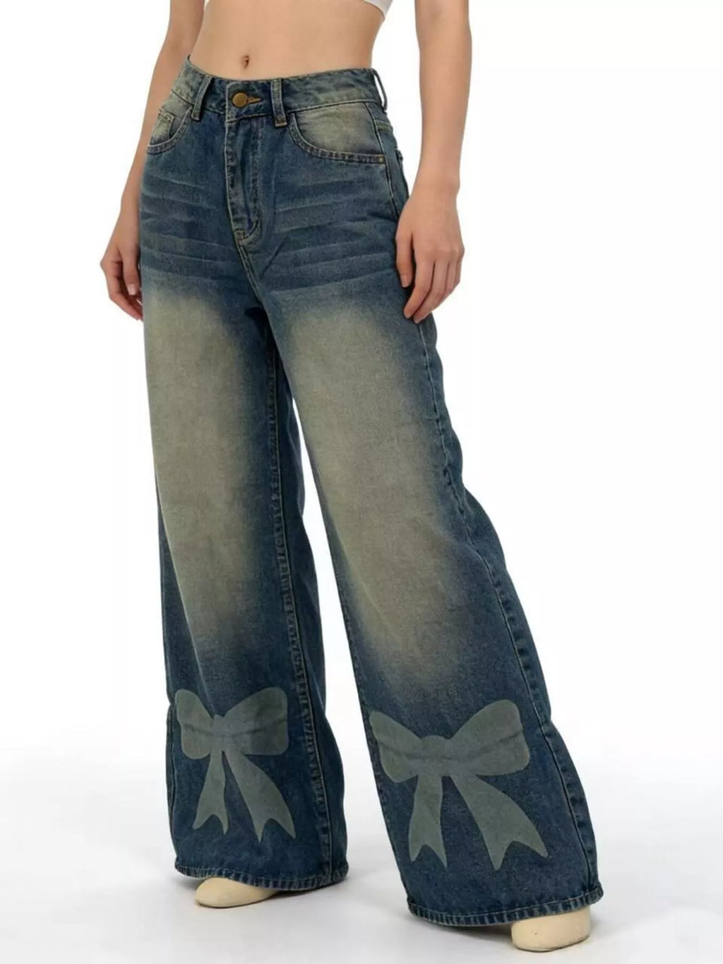 Bow Wide Leg Jeans