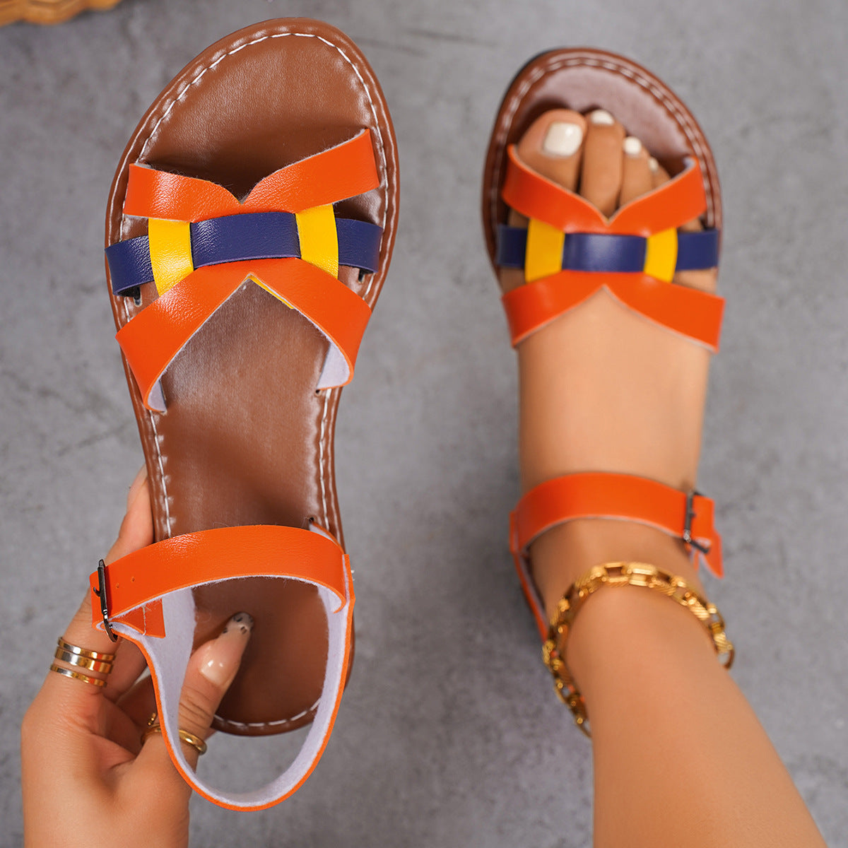 Woven Strap Buckle Sandals
