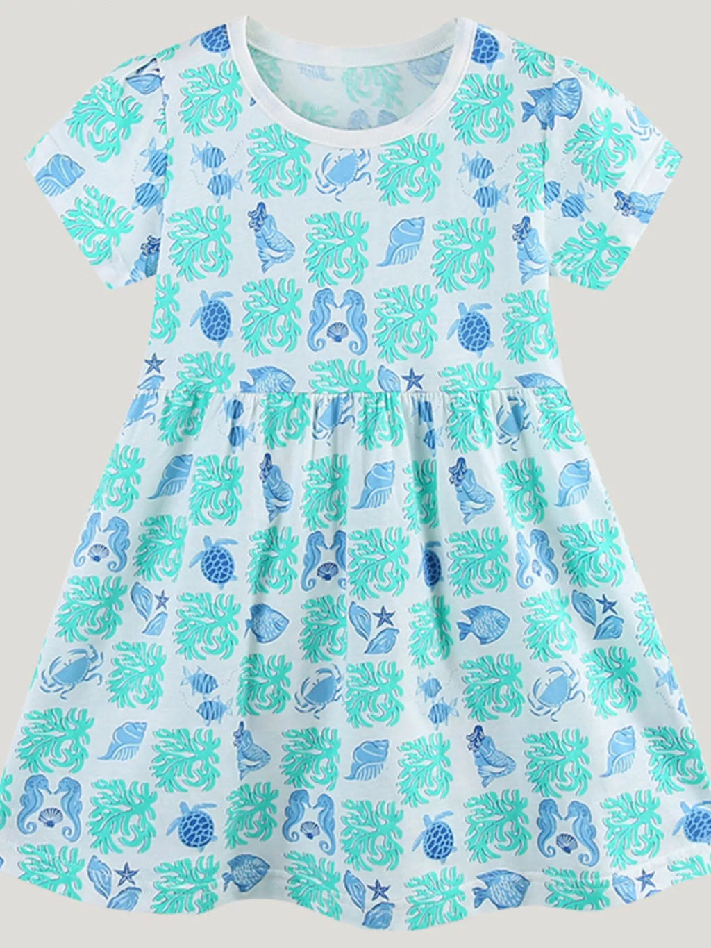 Children's Ocean Print Casual Summer Dress