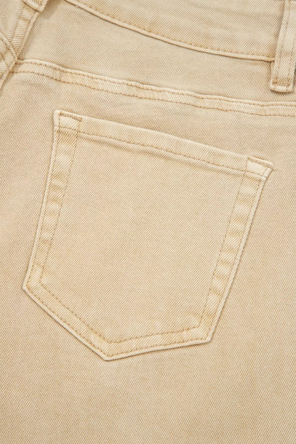Solid Color Seamed Center Wide Leg Cropped Jeans