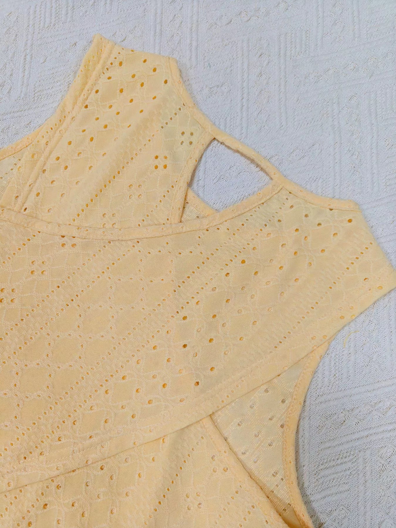 Hollow-Out Knit Tank Top