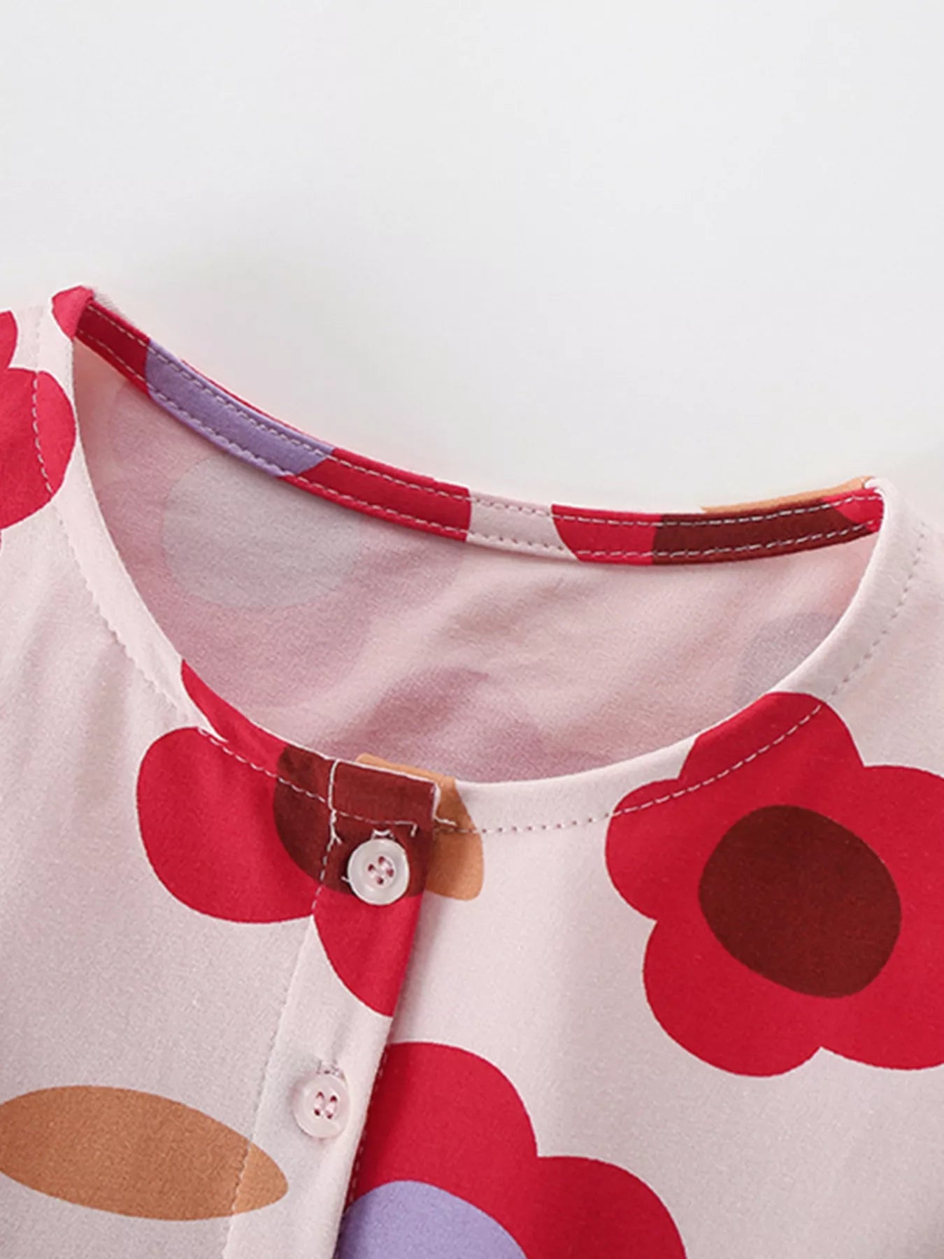 Children's Floral Print Short Sleeve Dress