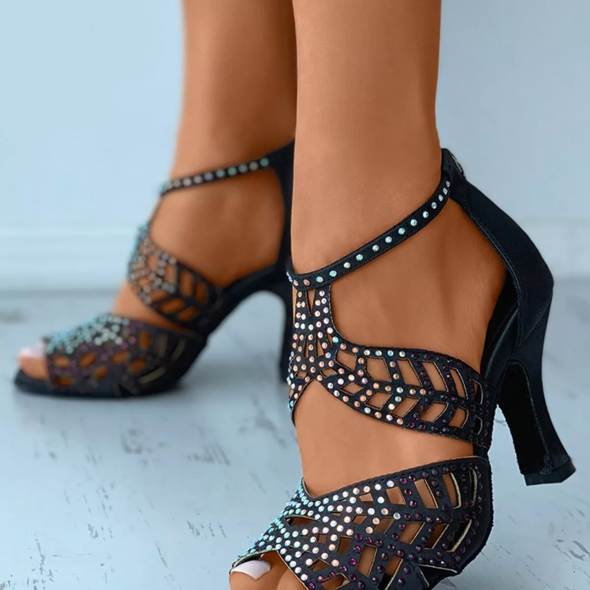 Open Toe Block Heels Sandals