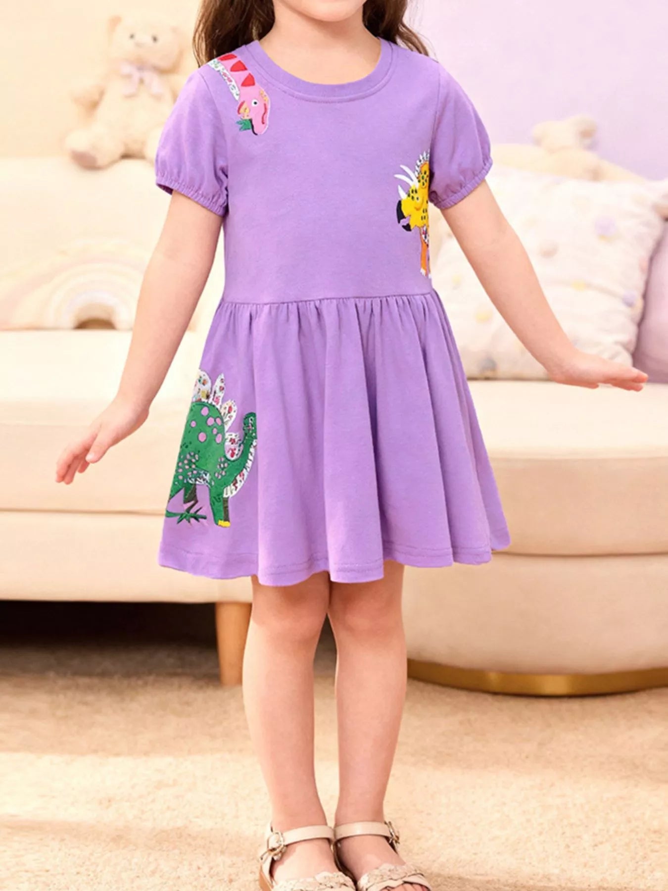 Children's Dinosaur Short Sleeve Dress