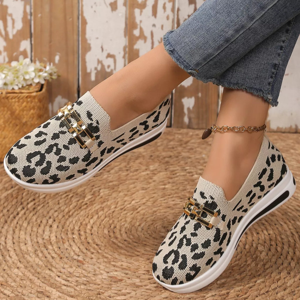 Leopard Round Toe Slip-Ons