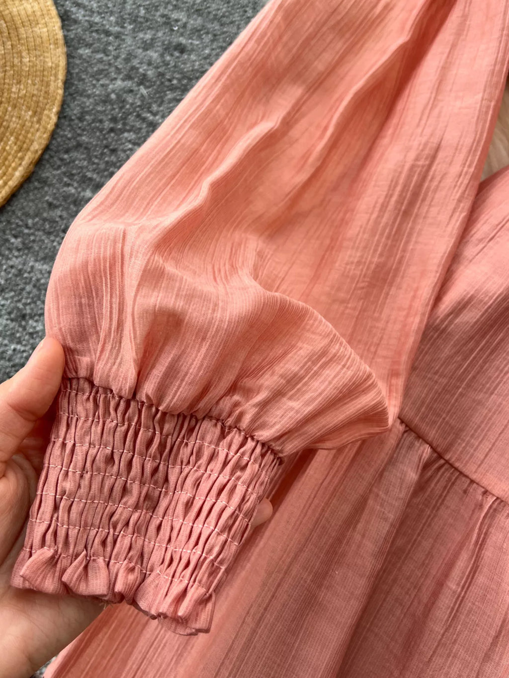 Button Down Tiered Long Sleeve Dress