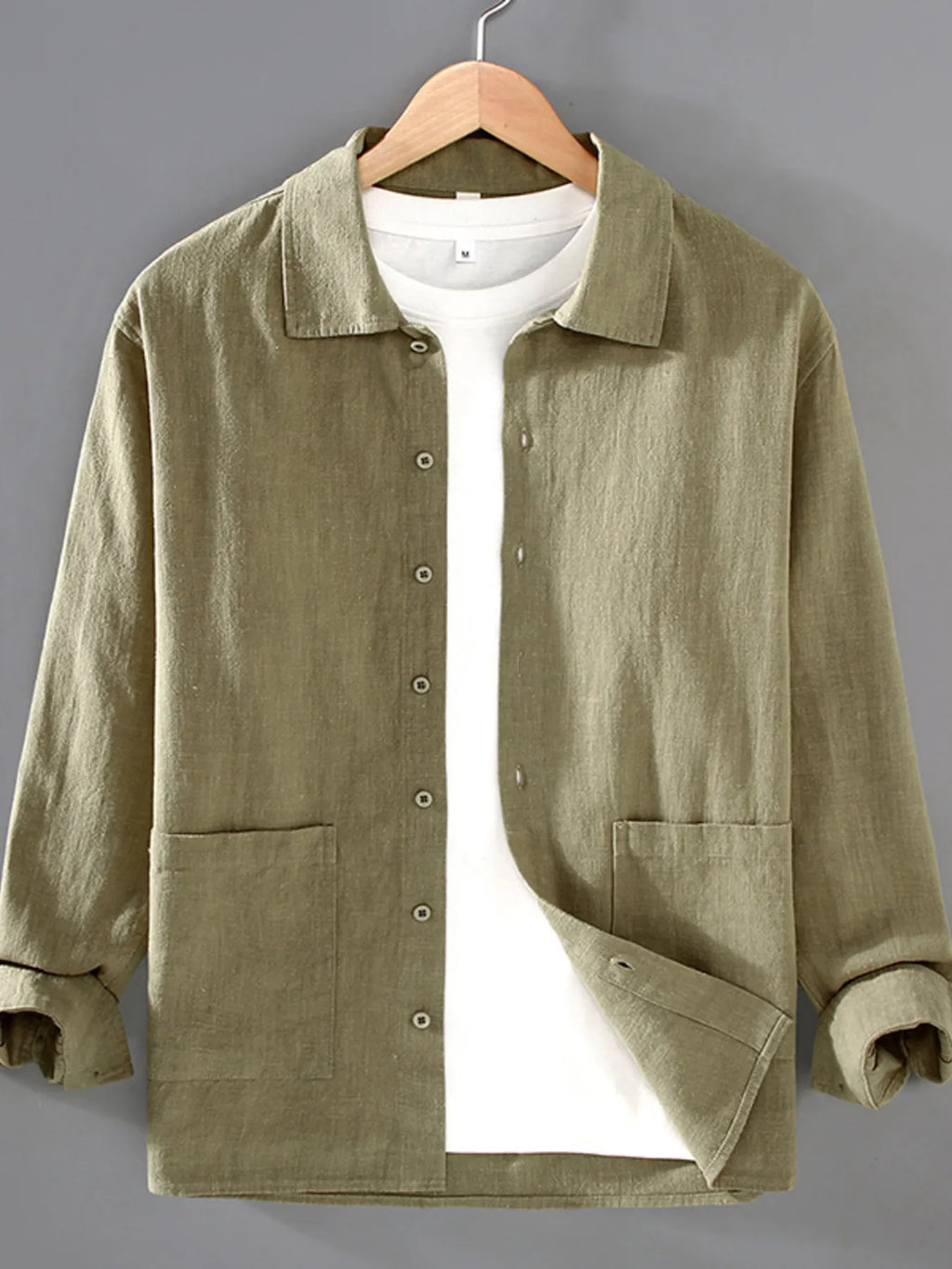 Men's Plus Size Button Up Long Sleeve Shirt