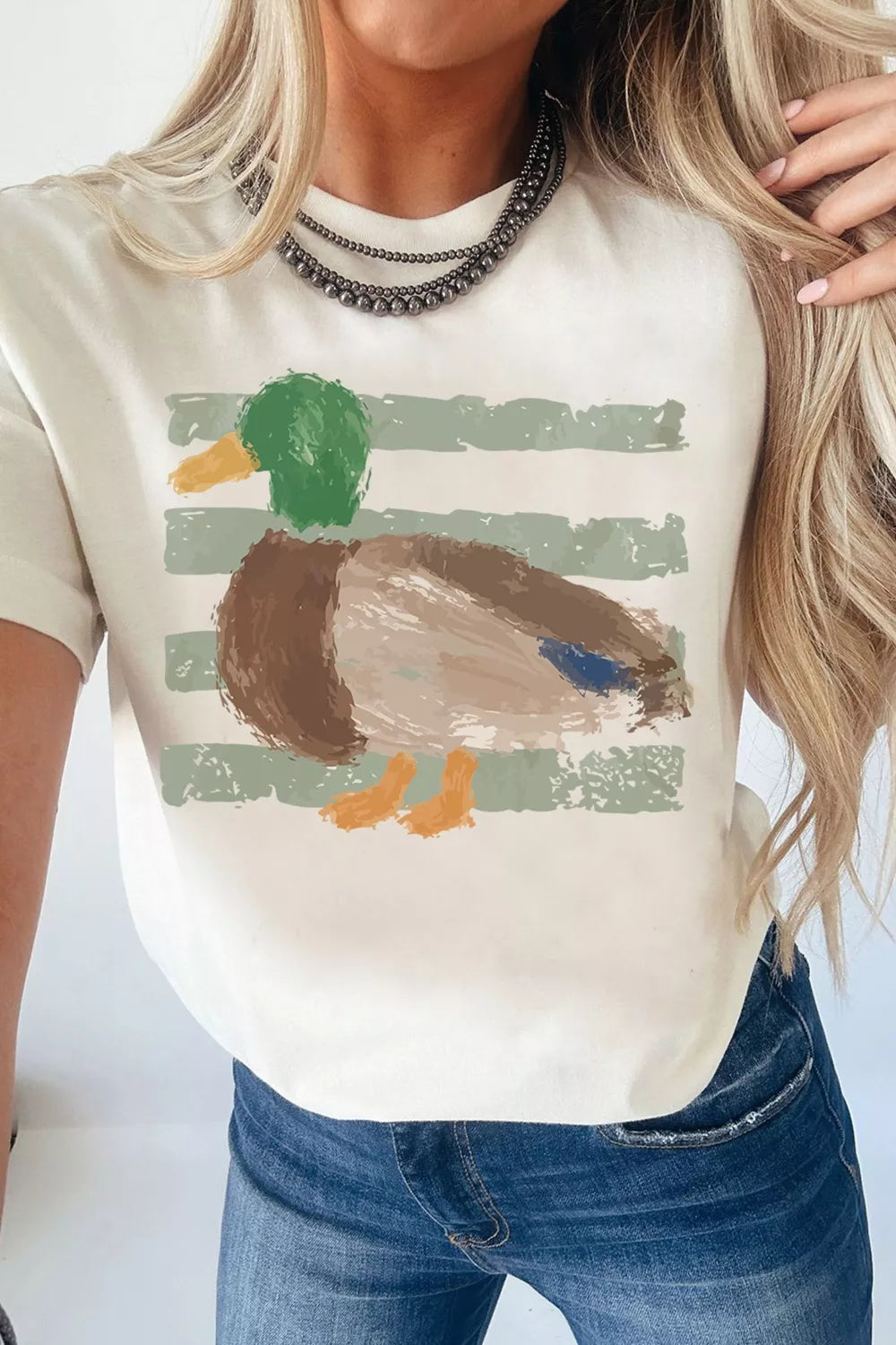 Western Duck Graffiti Graphic T-Shirt