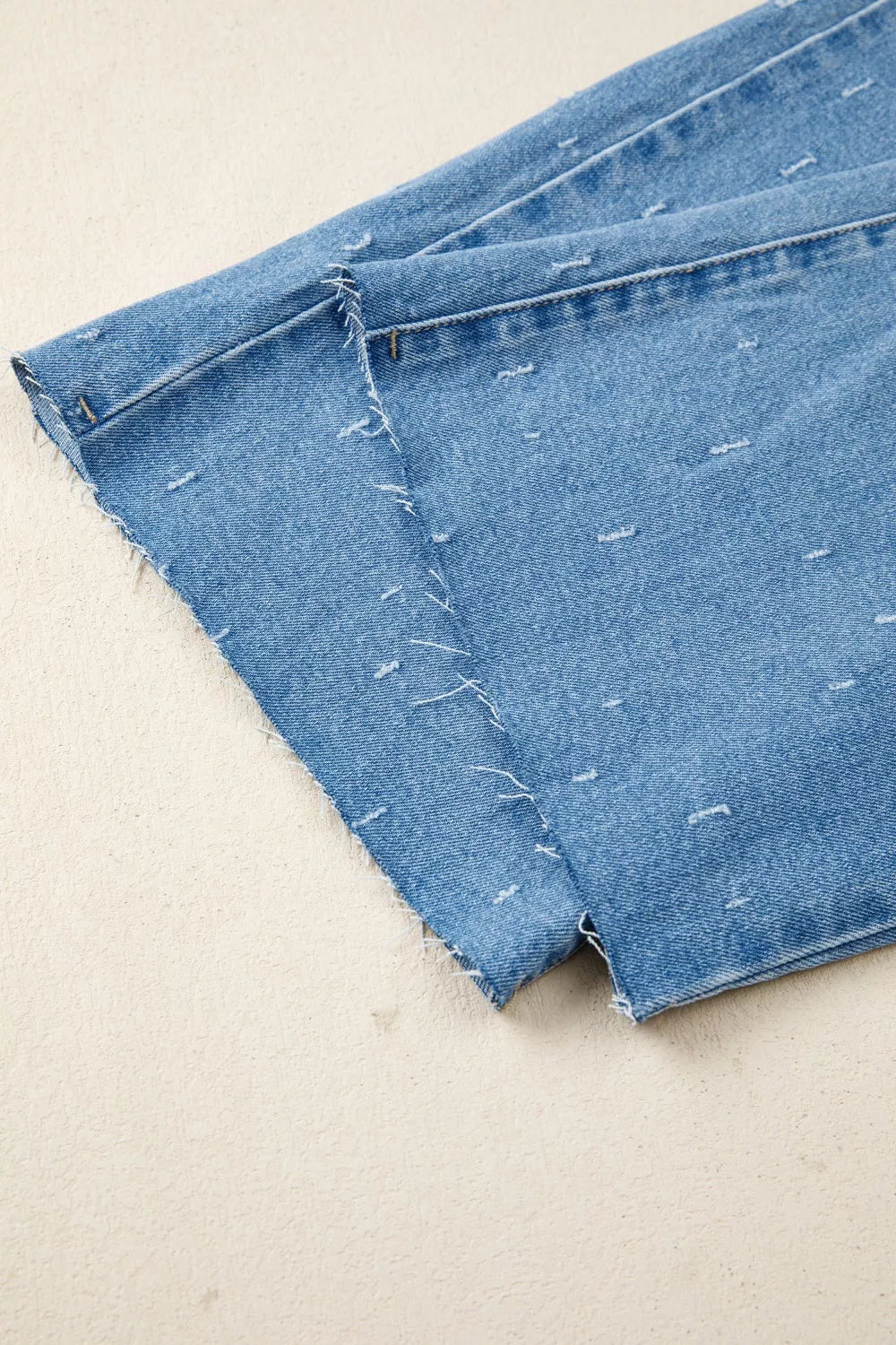 Distressed Detail Tummy Control Raw Hem Jeans