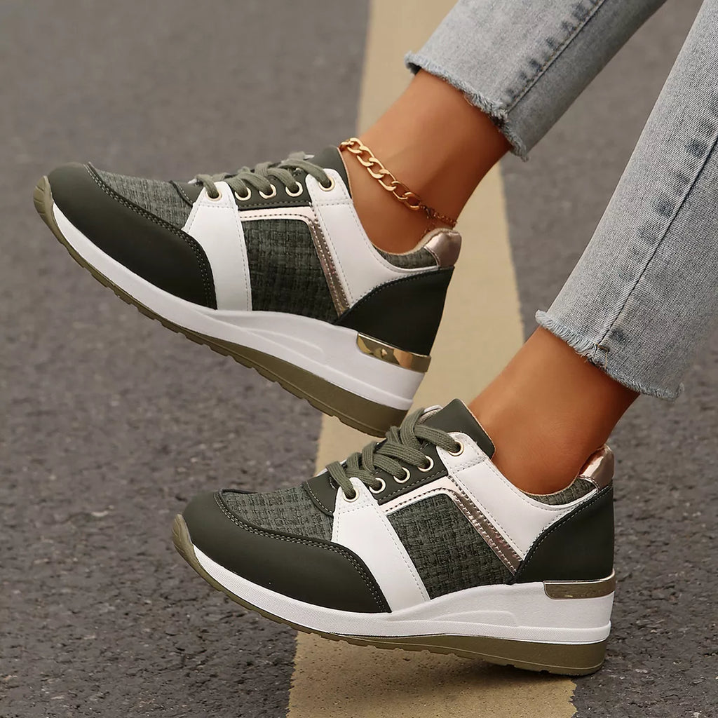Round Toe Lace Up Sneakers