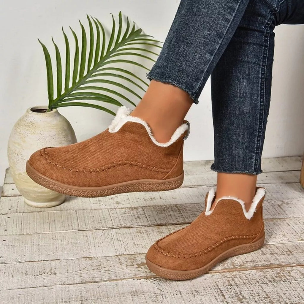 Round Toe Sherpa-Lined Slip-Ons