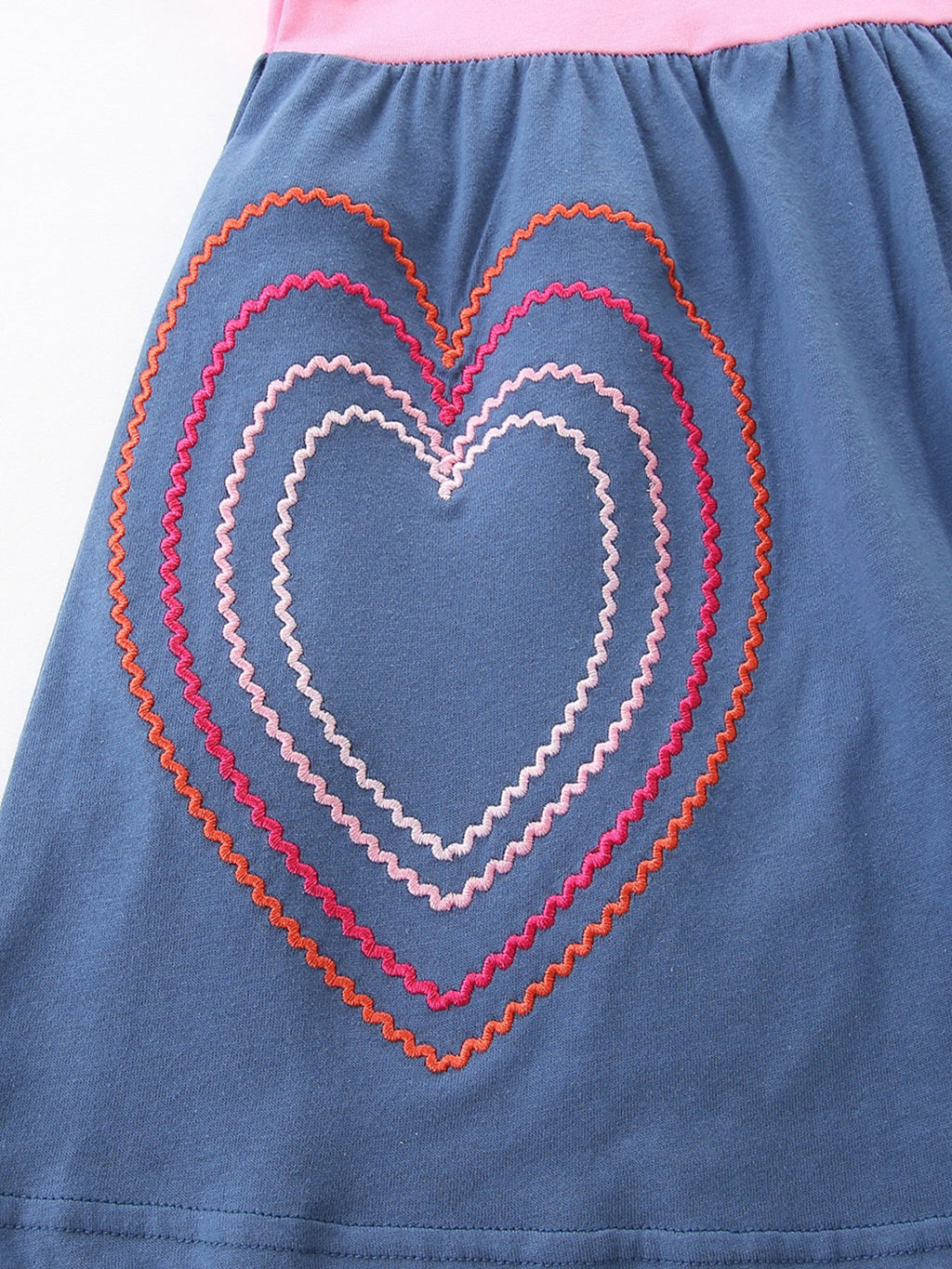 Children's Heart Embroidered Casual Dress