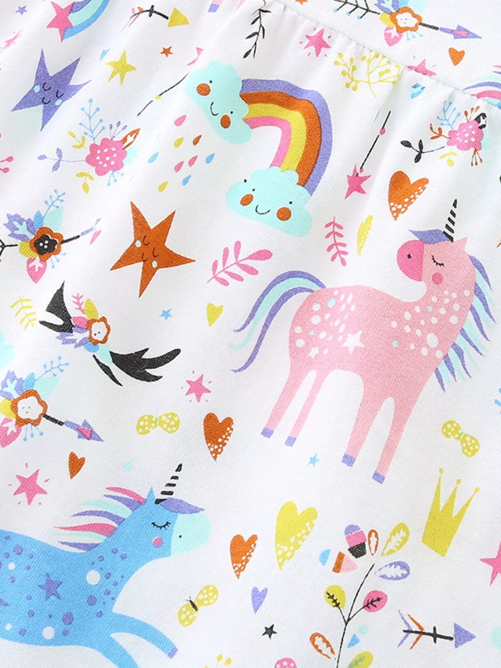 Children's Unicorn Print Short Sleeve Dress