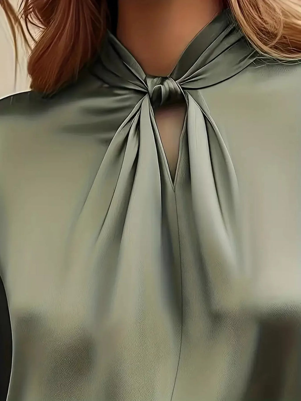 Satin Cutout Front Blouse