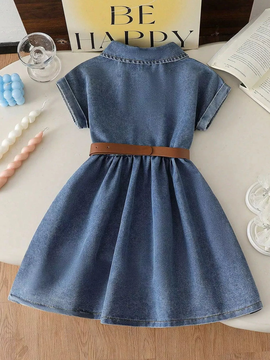Children's Casual Denim Button-Down Dress