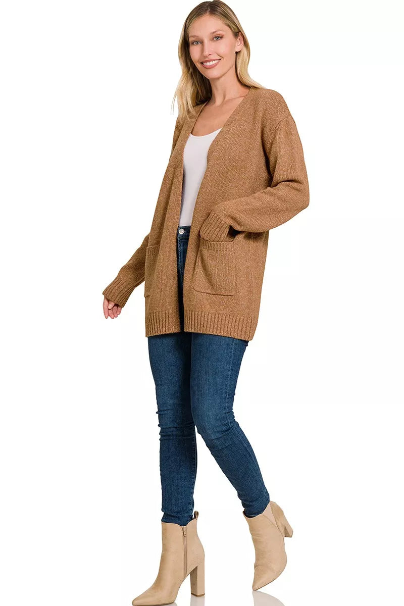 Zenana Open Front Sweater Cardigan