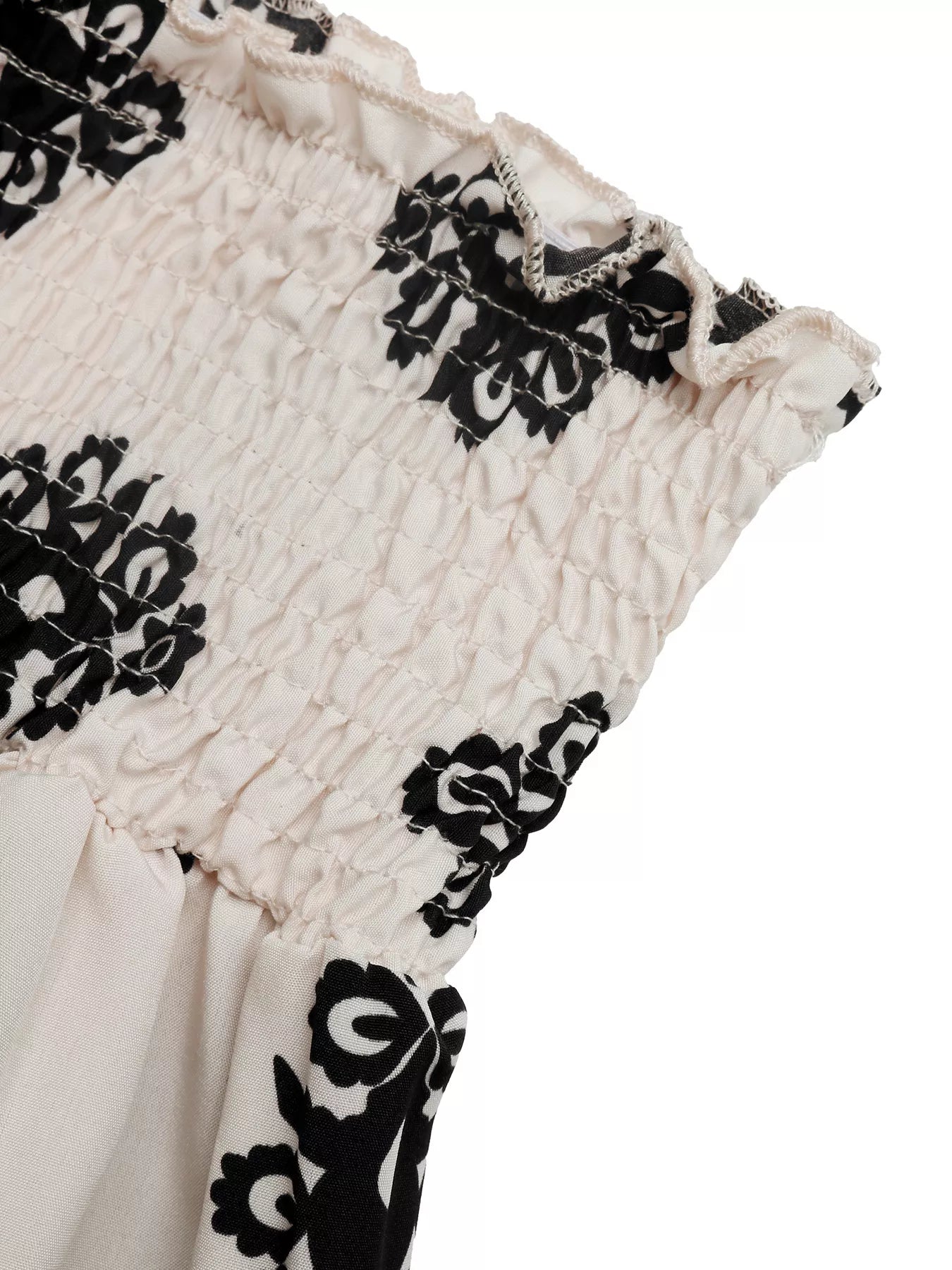 Smocked Waist Printed Shorts