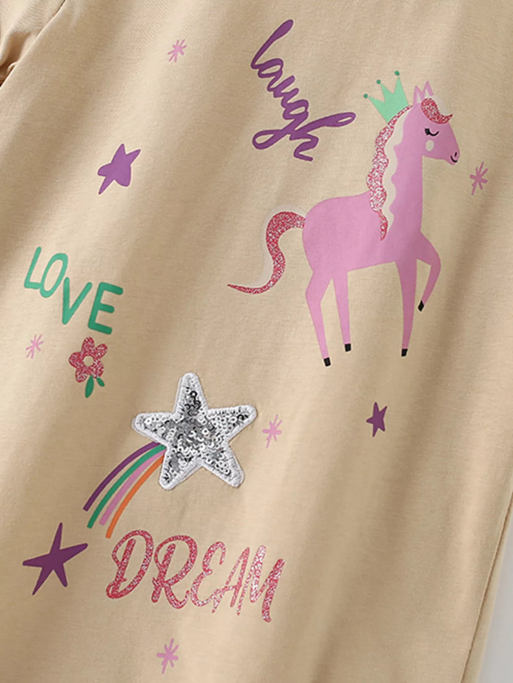Children's Unicorn Print Short Sleeve T-Shirt
