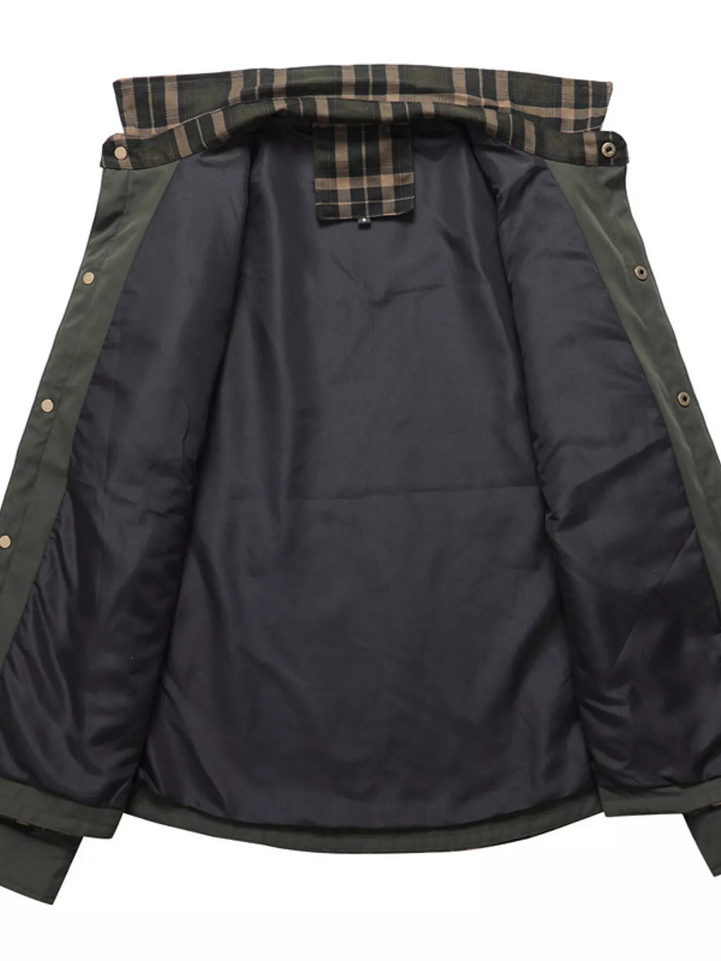 Men's Full Size Button Up Long Sleeve Plaid Shirt Plus Size