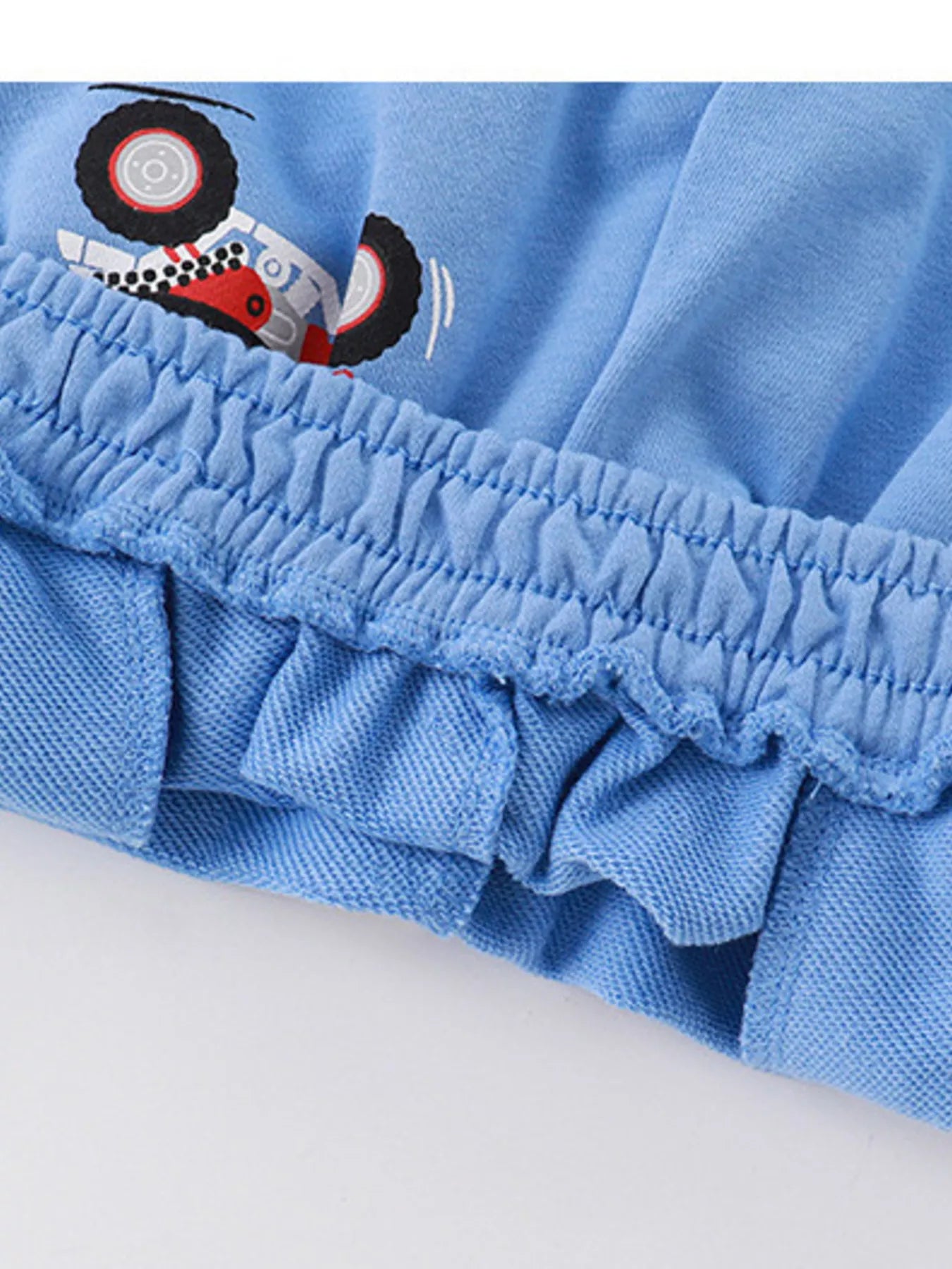 Children's Cartoon ATV Print Tee and Shorts Set