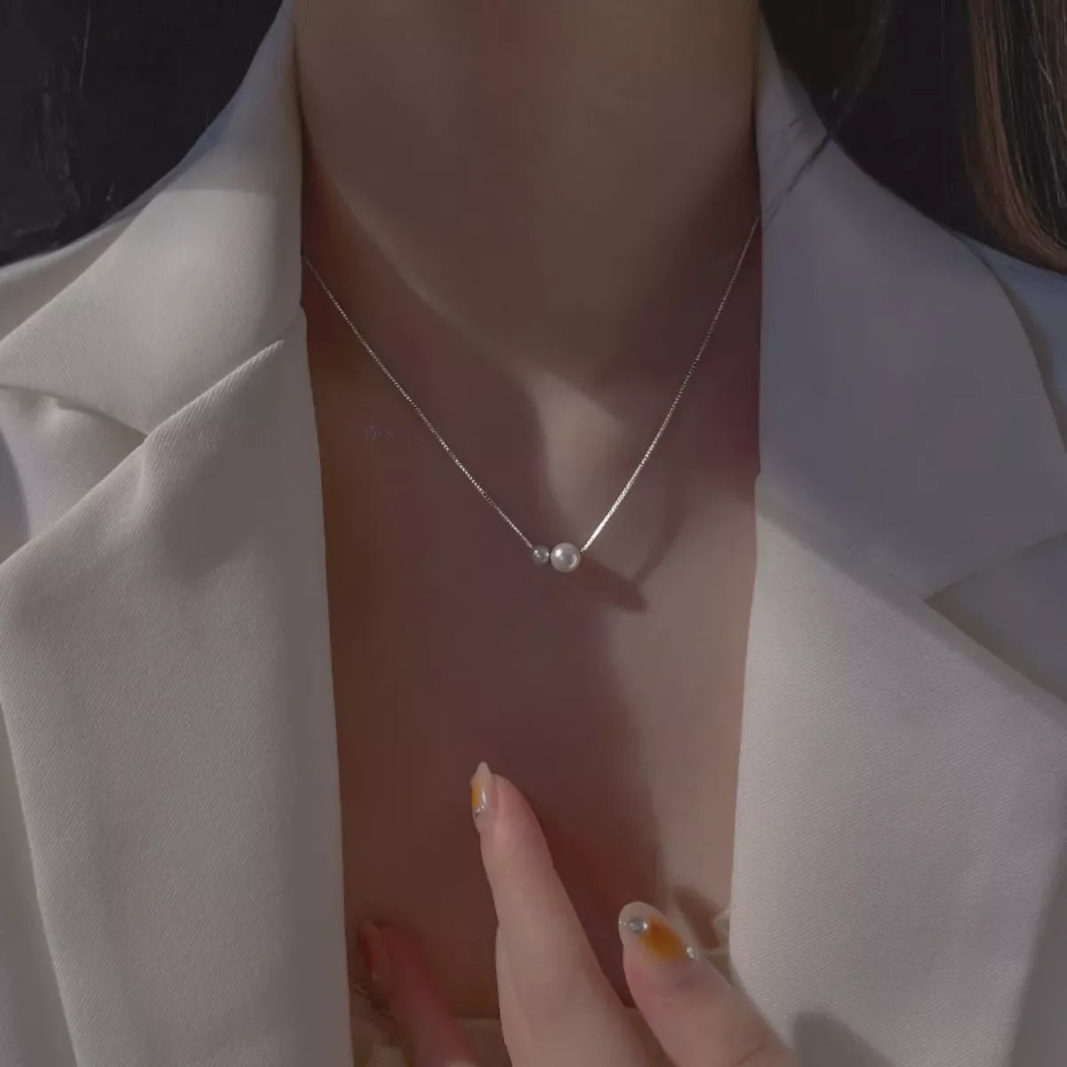 925 Sterling Silver Pearl Necklace