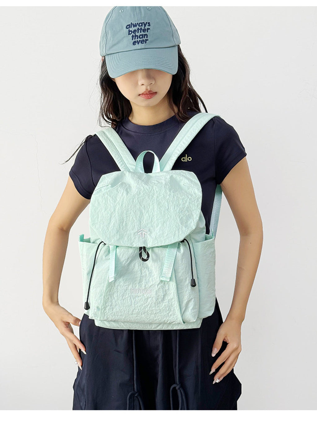 Lightweight Crinkled Backpack Bag