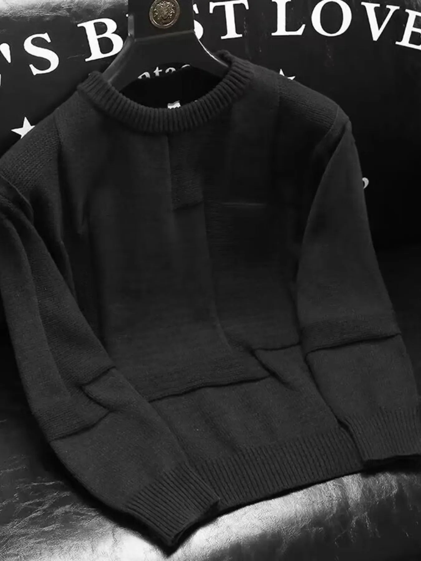Men's Plus Size Round Neck Long Sleeve Sweater