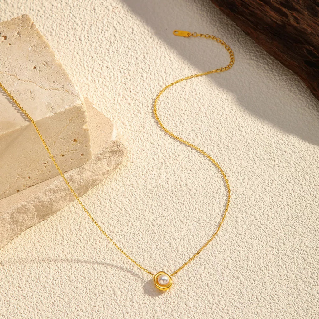 18K Gold-Plated Pearl Necklace