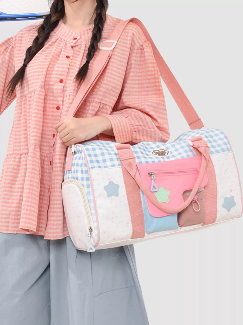 Color Block Large Capacity Travel Bag