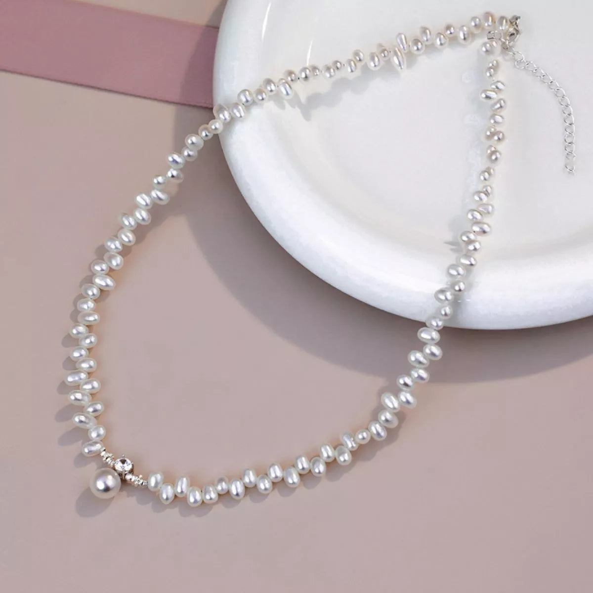 Irregular Freshwater Pearl Pendant Necklace
