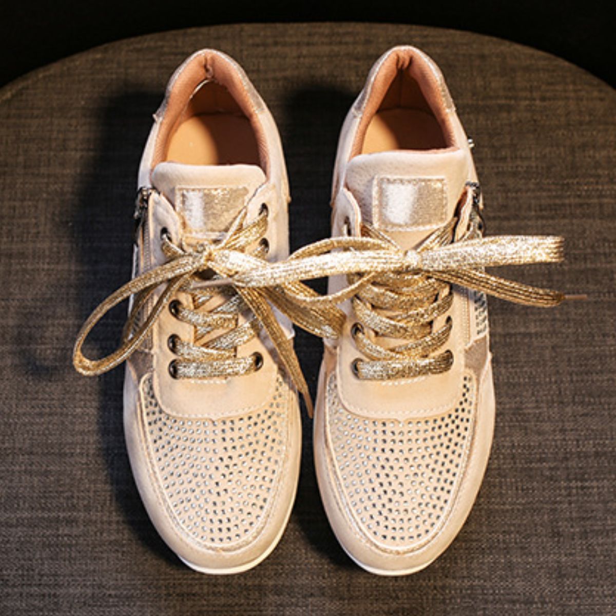 Lace Up Round Toe Sneakers