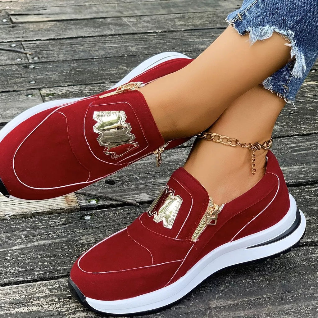 Round Toe Platform Slip-Ons