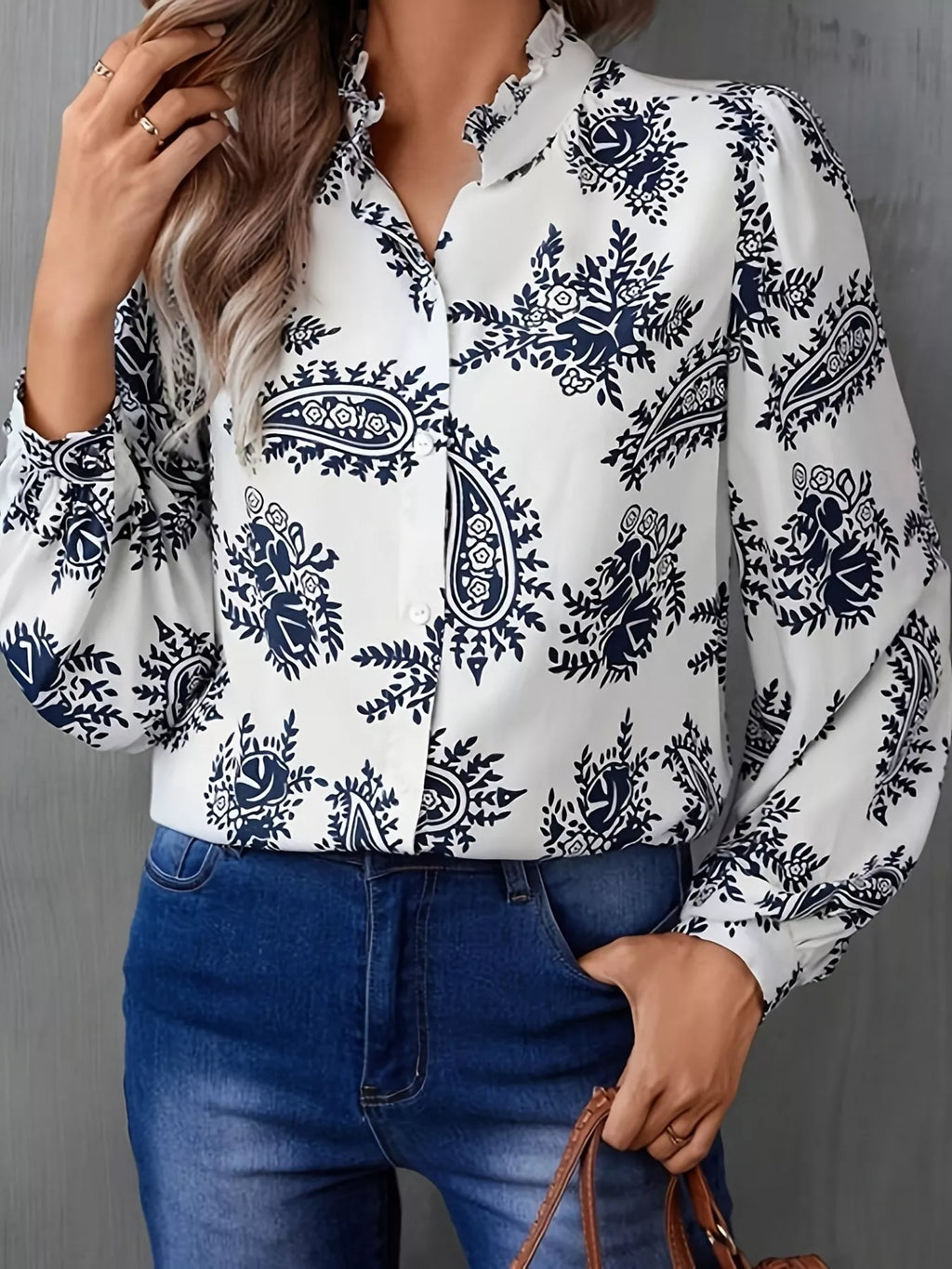 Paisley Print Button Up Shirt