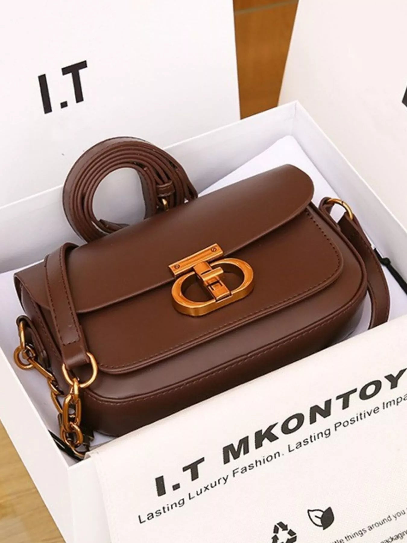 Leather Flap Shoulder Bag