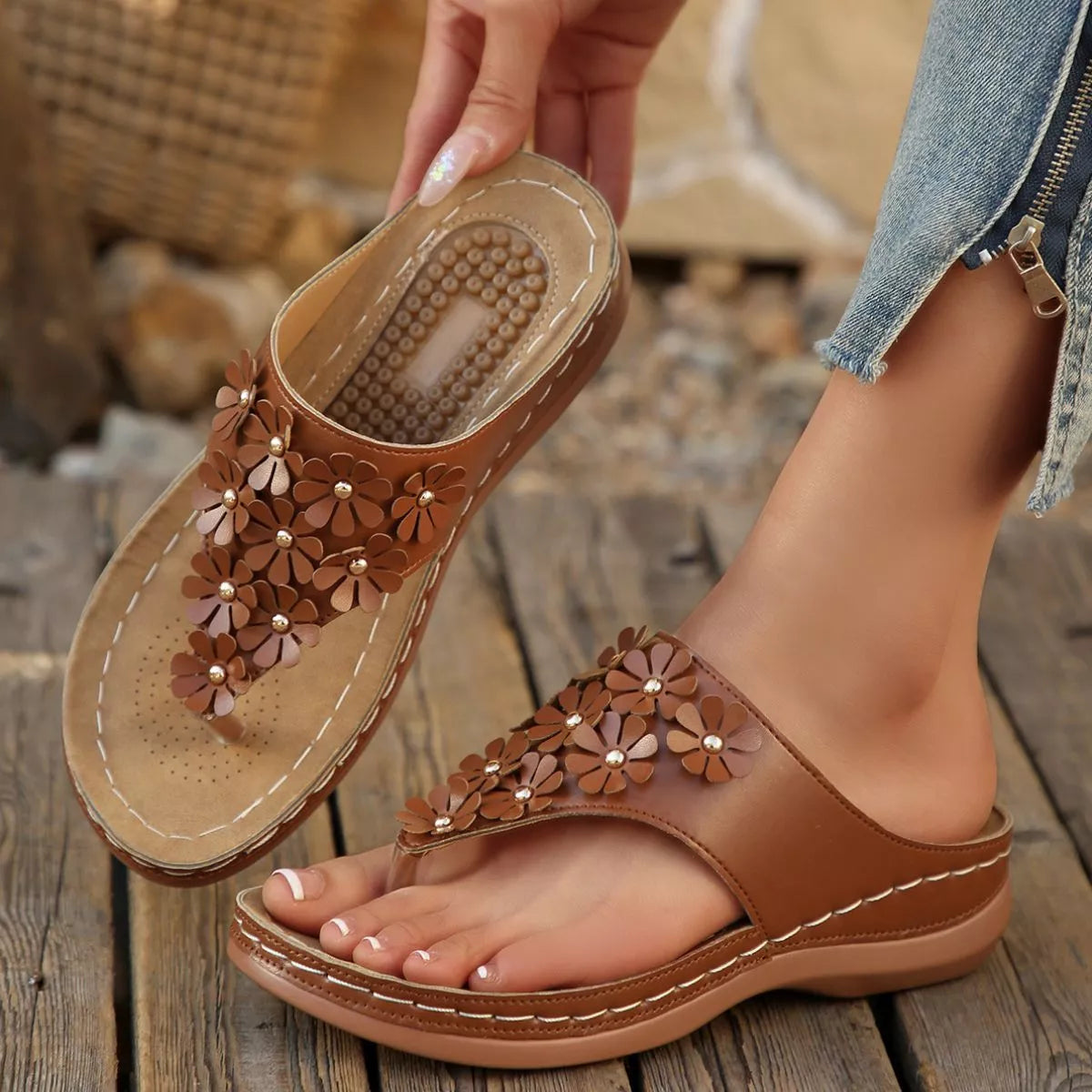 Toe Post Flats Sandals