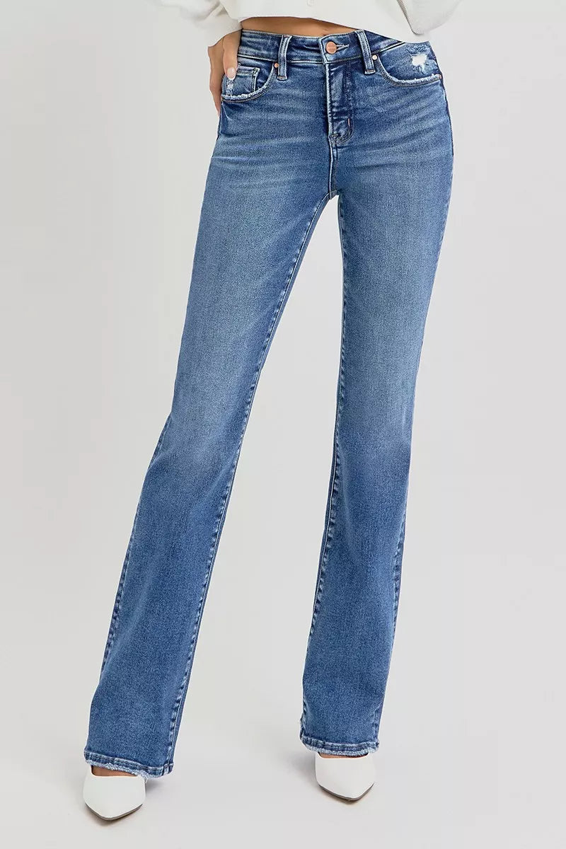 RISEN Full Size Tummy Control High Rise Straight Jeans Plus Size
