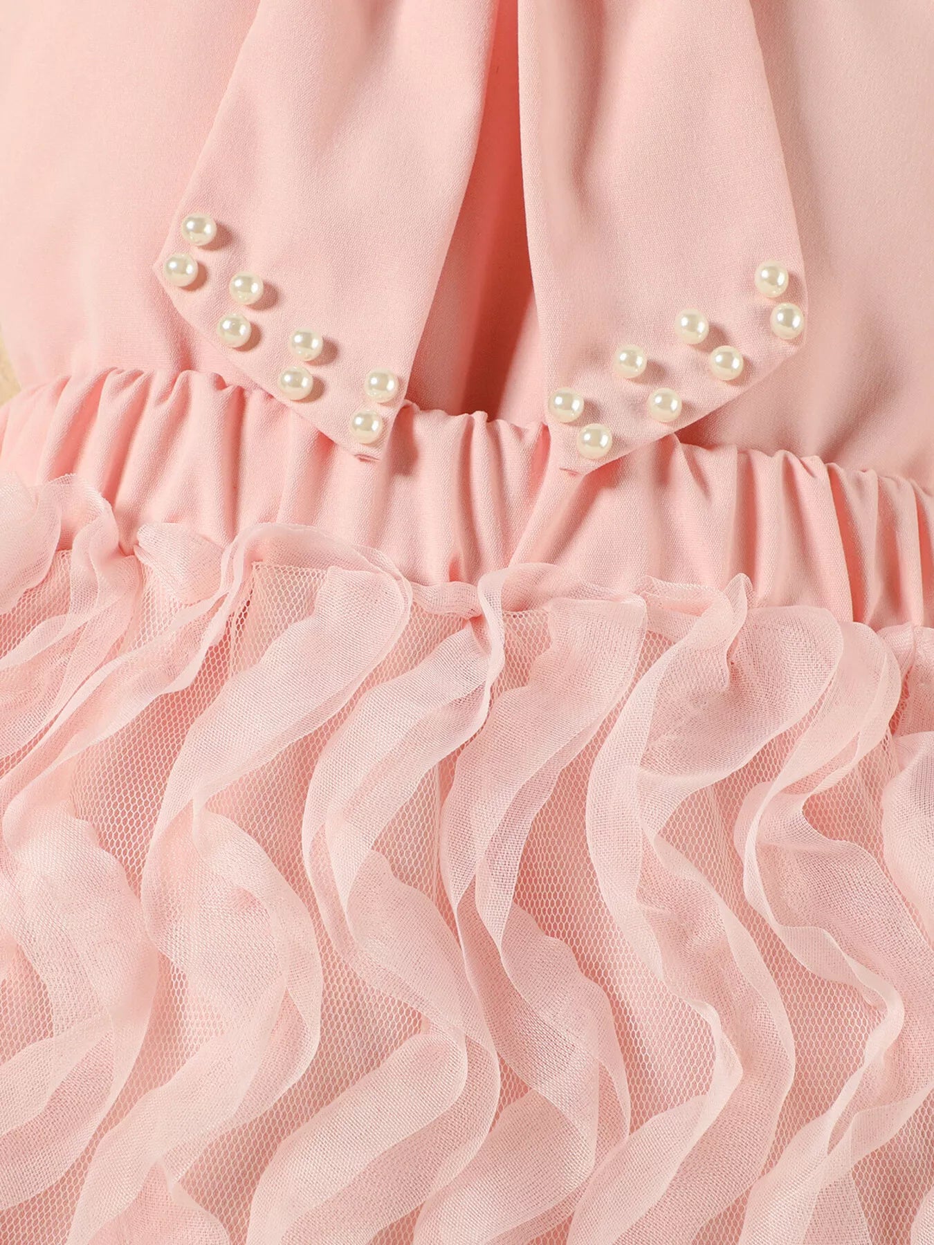 Children's Pearl Bowknot Top and Skirt Set