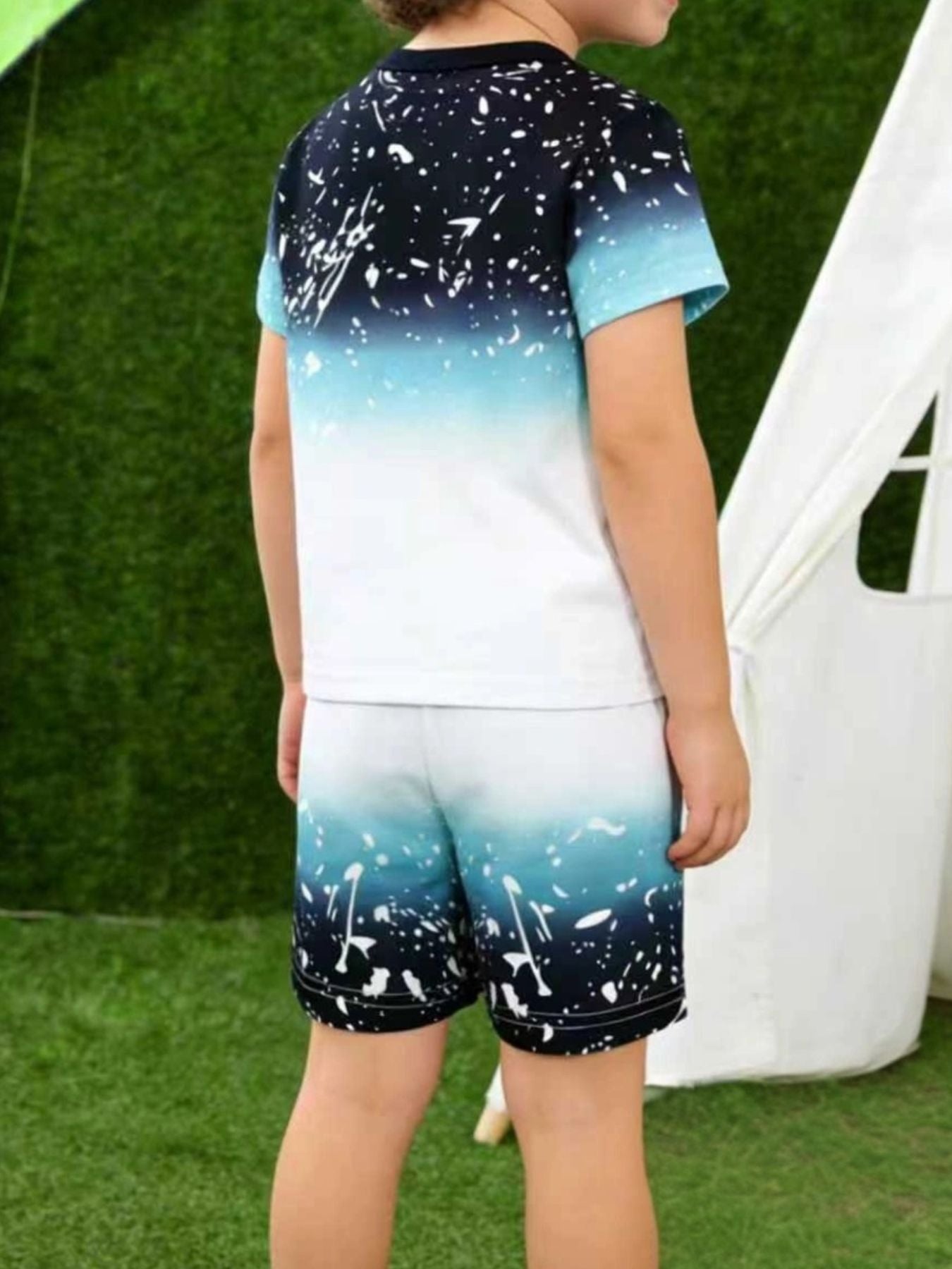 Children's Ombre Splash Print Tee and Shorts Set