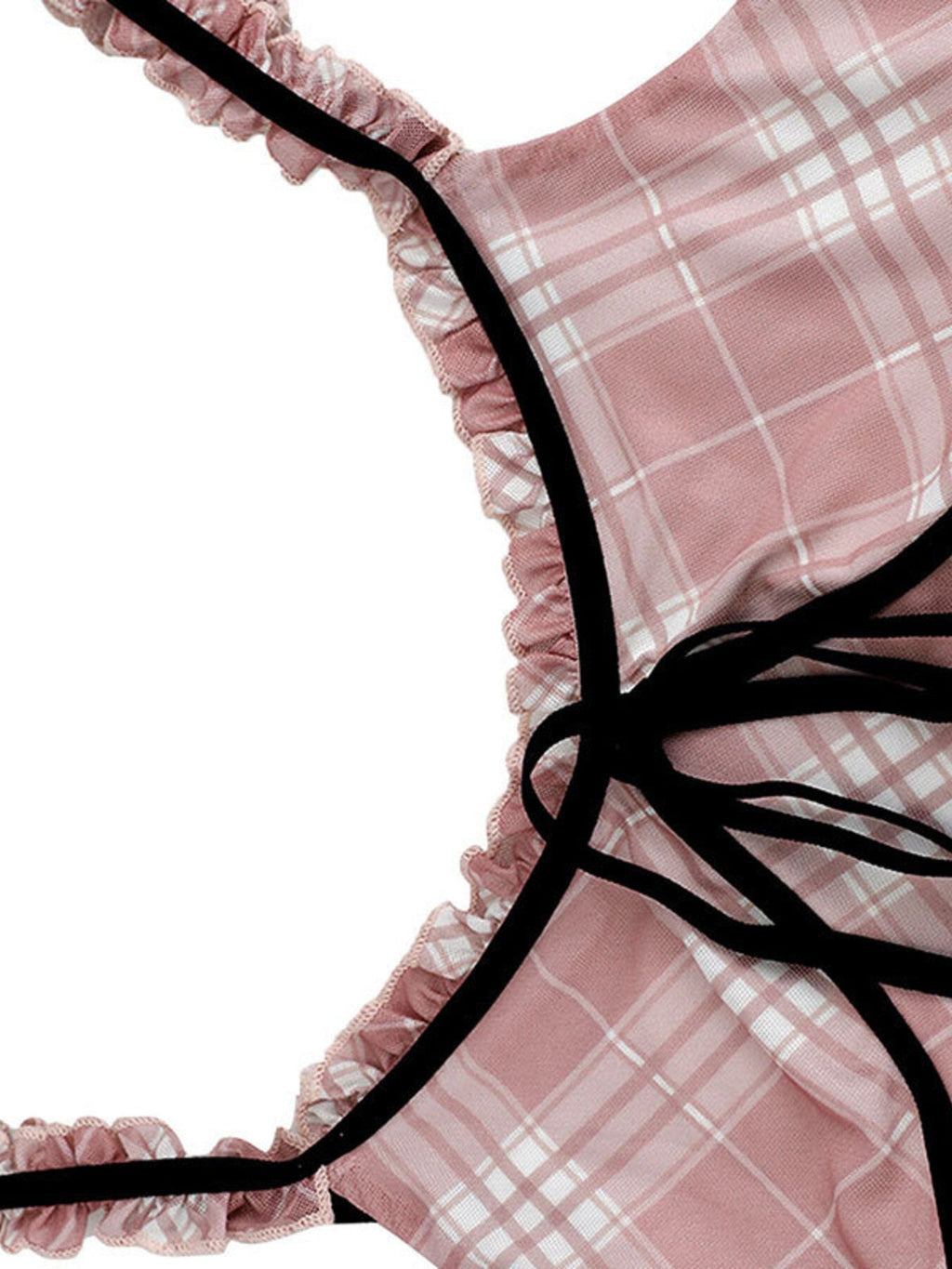 Plaid Ruffle Trim Cami