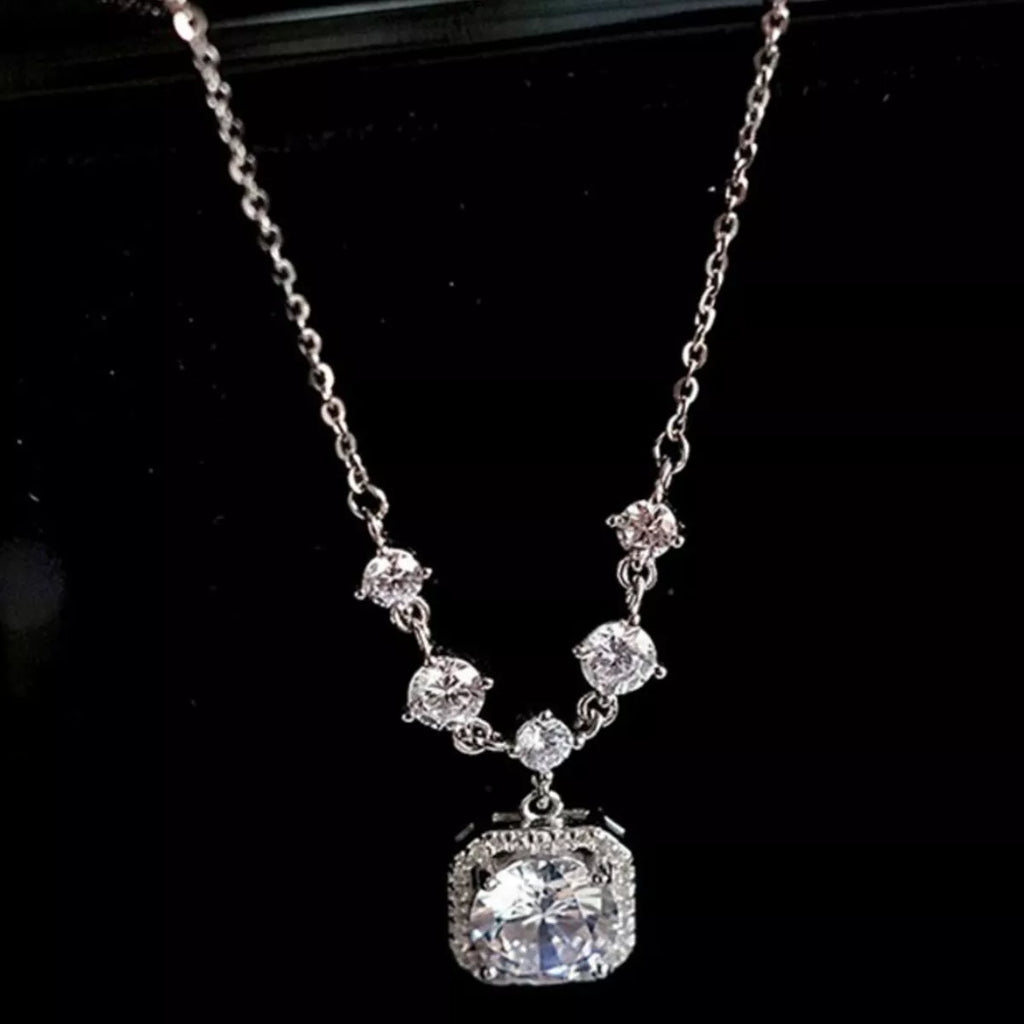 2 Carat Moissanite 925 Sterling Silver Pendant Necklace
